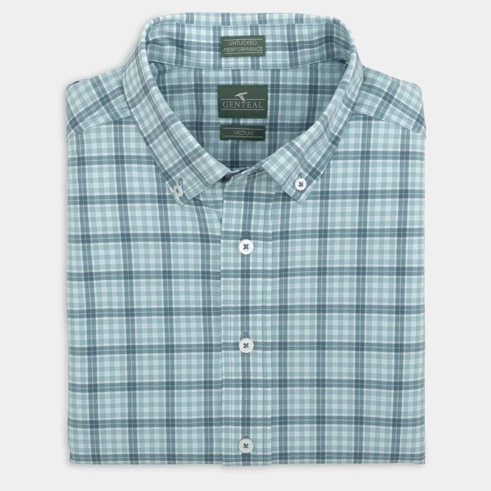 NEW GENTEAL men's donner litetec short sleeve sport shirt in edgewater